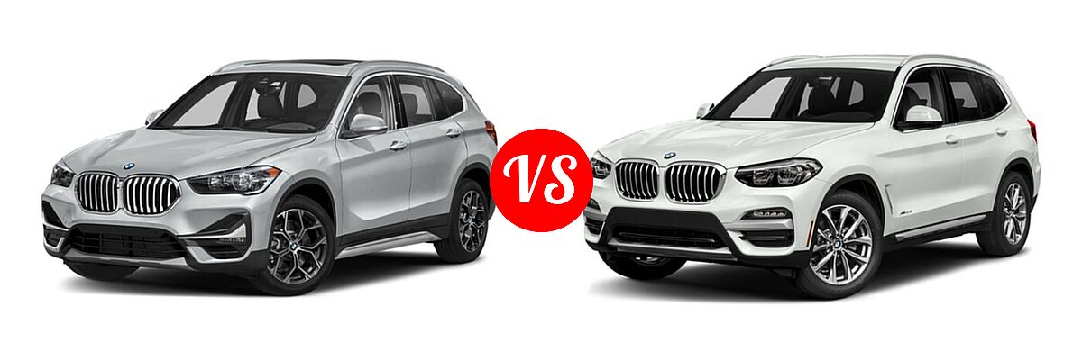 2022 BMW X1 SUV sDrive28i / xDrive28i vs. 2019 BMW X3 SUV sDrive30i / xDrive30i - Front Left Comparison