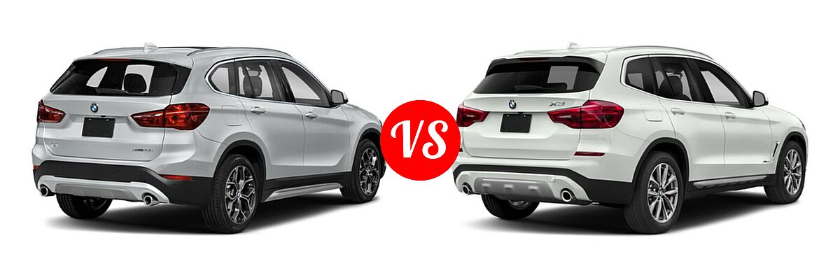 2022 BMW X1 SUV sDrive28i / xDrive28i vs. 2019 BMW X3 SUV sDrive30i / xDrive30i - Rear Right Comparison