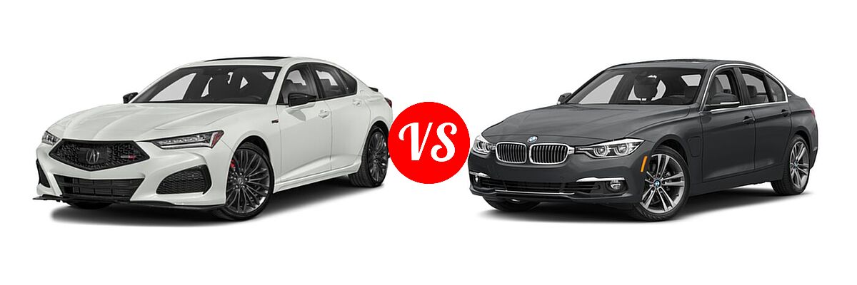 2022 Acura TLX Sedan w/A-Spec Package vs. 2018 BMW 3 Series Sedan Hybrid 330e iPerformance - Front Left Comparison