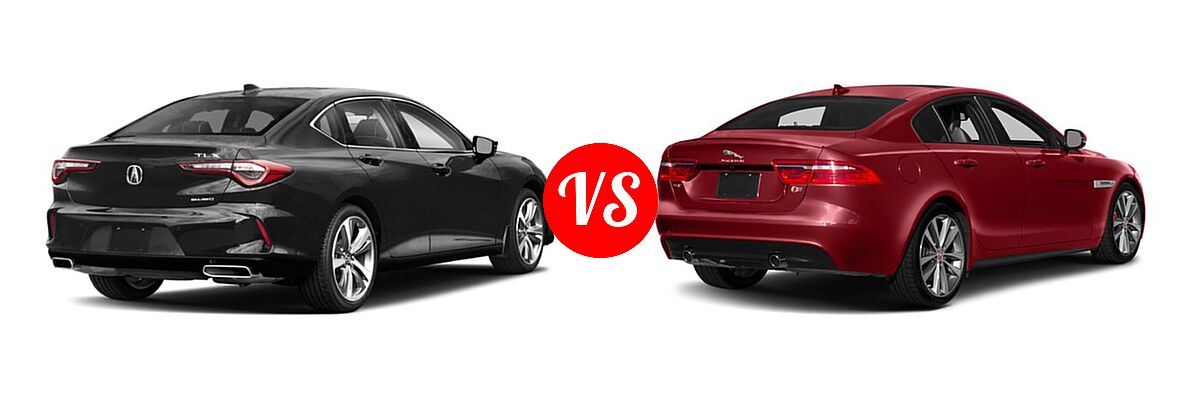 2022 Acura TLX Sedan FWD / SH-AWD vs. 2018 Jaguar XE Sedan S - Rear Right Comparison
