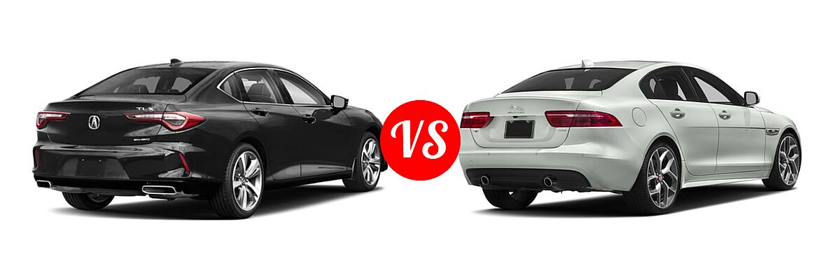 2022 Acura TLX Sedan FWD / SH-AWD vs. 2018 Jaguar XE Sedan 25t R-Sport / 30t R-Sport / 35t R-Sport - Rear Right Comparison
