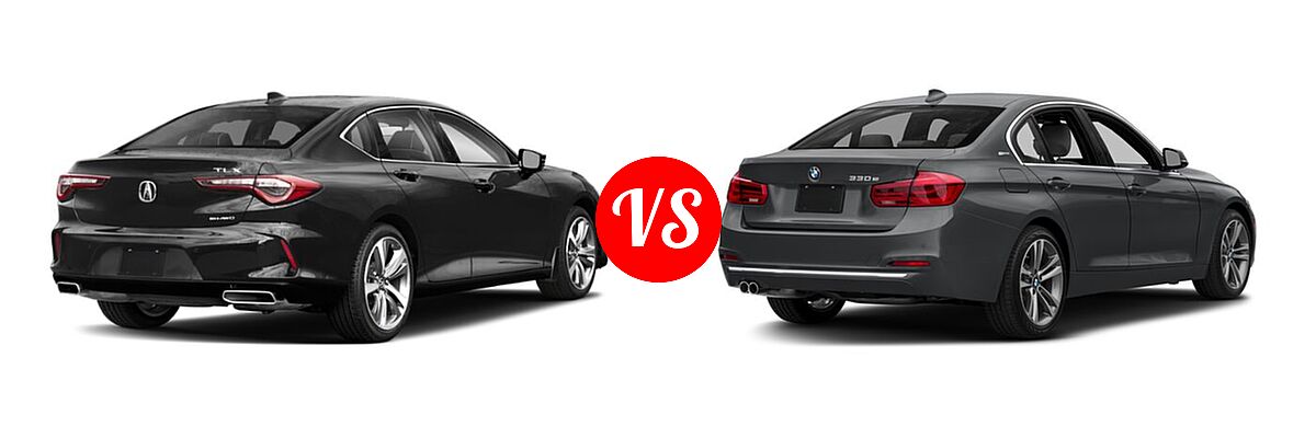 2022 Acura TLX Sedan FWD / SH-AWD vs. 2018 BMW 3 Series Sedan Hybrid 330e iPerformance - Rear Right Comparison