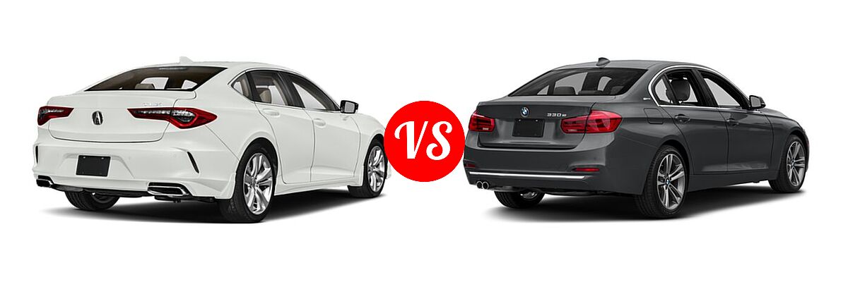 2022 Acura TLX Sedan w/Technology Package vs. 2018 BMW 3 Series Sedan Hybrid 330e iPerformance - Rear Right Comparison