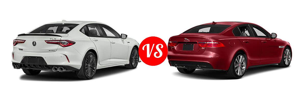 2022 Acura TLX Sedan w/A-Spec Package vs. 2018 Jaguar XE Sedan S - Rear Right Comparison