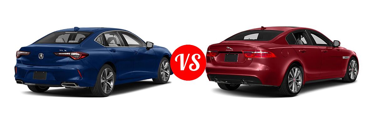 2022 Acura TLX Sedan w/Advance Package vs. 2018 Jaguar XE Sedan S - Rear Right Comparison