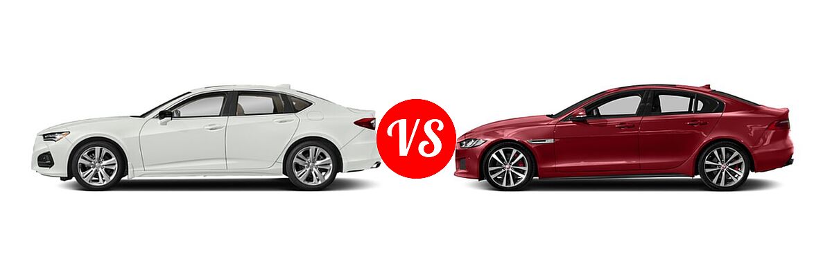 2022 Acura TLX Sedan w/Technology Package vs. 2018 Jaguar XE Sedan S - Side Comparison