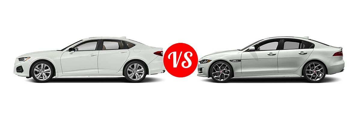 2022 Acura TLX Sedan w/Technology Package vs. 2018 Jaguar XE Sedan 25t R-Sport / 30t R-Sport / 35t R-Sport - Side Comparison