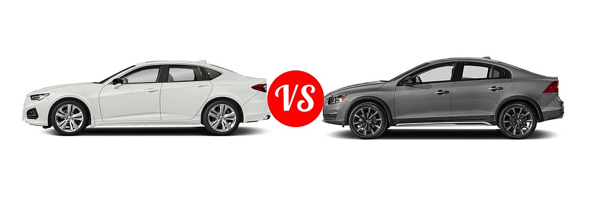 2022 Acura TLX Sedan w/Technology Package vs. 2018 Volvo S60 Cross Country Sedan T5 AWD - Side Comparison