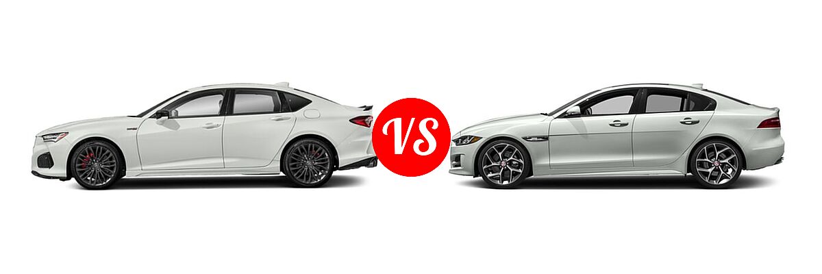 2022 Acura TLX Sedan w/A-Spec Package vs. 2018 Jaguar XE Sedan 25t R-Sport / 30t R-Sport / 35t R-Sport - Side Comparison