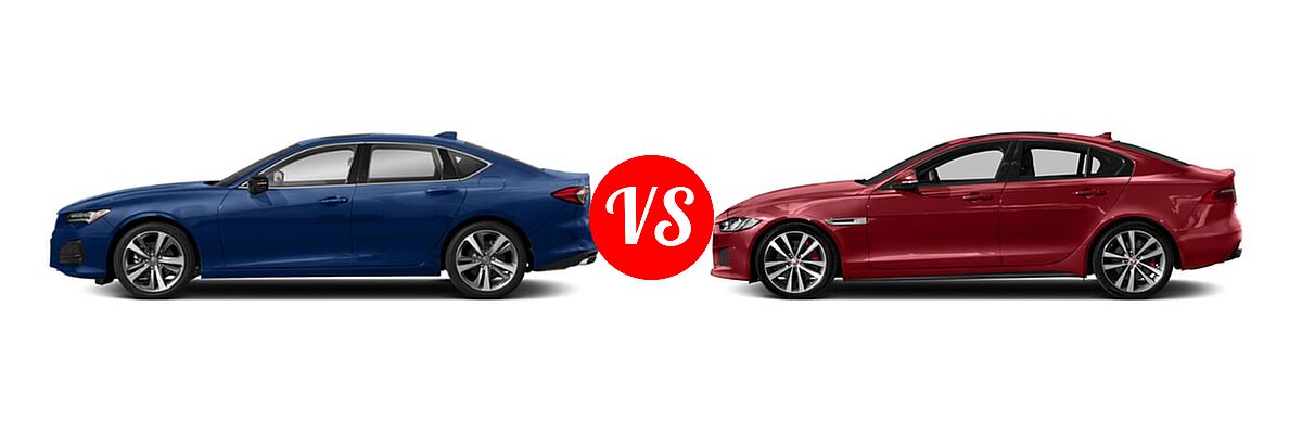 2022 Acura TLX Sedan w/Advance Package vs. 2018 Jaguar XE Sedan S - Side Comparison