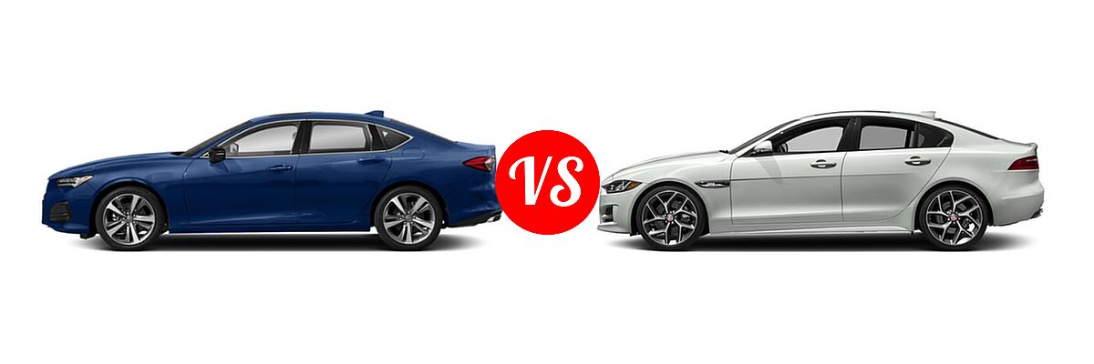 2022 Acura TLX Sedan w/Advance Package vs. 2018 Jaguar XE Sedan 25t R-Sport / 30t R-Sport / 35t R-Sport - Side Comparison