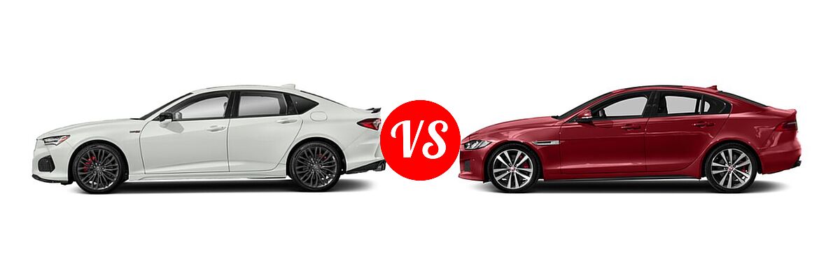 2022 Acura TLX Sedan Type S vs. 2018 Jaguar XE Sedan S - Side Comparison