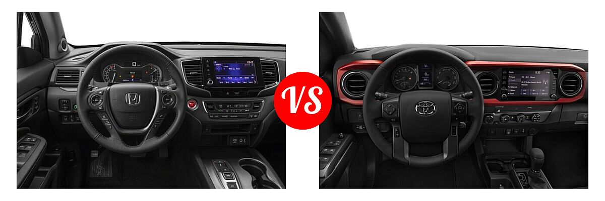 2022 Honda Ridgeline Pickup RTL vs. 2022 Toyota Tacoma Pickup TRD Sport - Dashboard Comparison