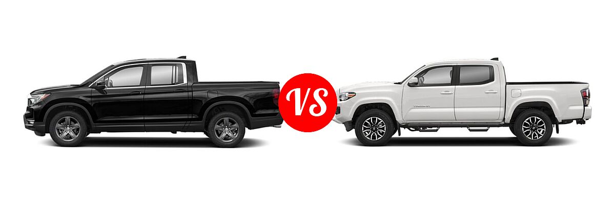 2022 Honda Ridgeline Pickup RTL vs. 2022 Toyota Tacoma Pickup TRD Sport - Side Comparison