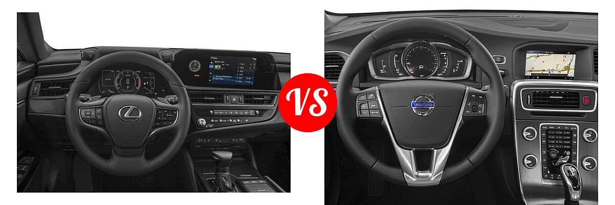 2022 Lexus ES 350 Sedan ES 350 / ES 350 Luxury / ES 350 Ultra Luxury vs. 2018 Volvo S60 Cross Country Sedan T5 AWD - Dashboard Comparison