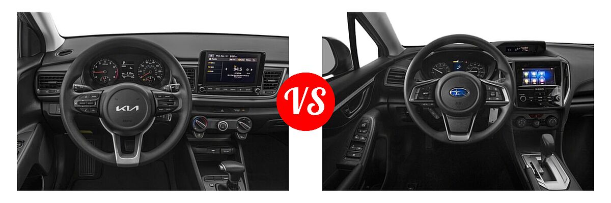 2022 Kia Rio Sedan LX vs. 2022 Subaru Impreza Sedan 4-door CVT / 4-door Manual - Dashboard Comparison