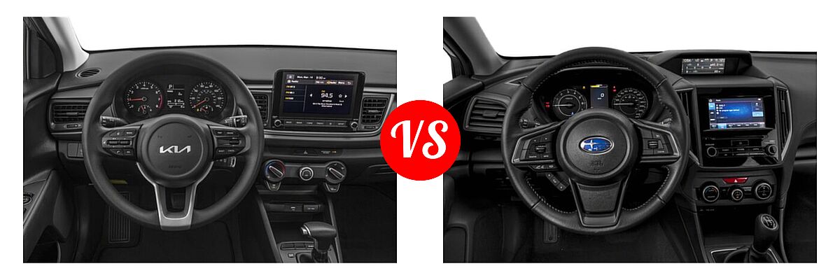 2022 Kia Rio Sedan LX vs. 2022 Subaru Impreza Sedan Premium - Dashboard Comparison