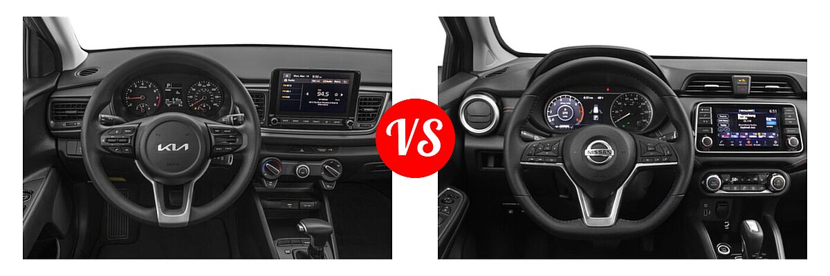 2022 Kia Rio Sedan LX vs. 2022 Nissan Versa Sedan SR - Dashboard Comparison