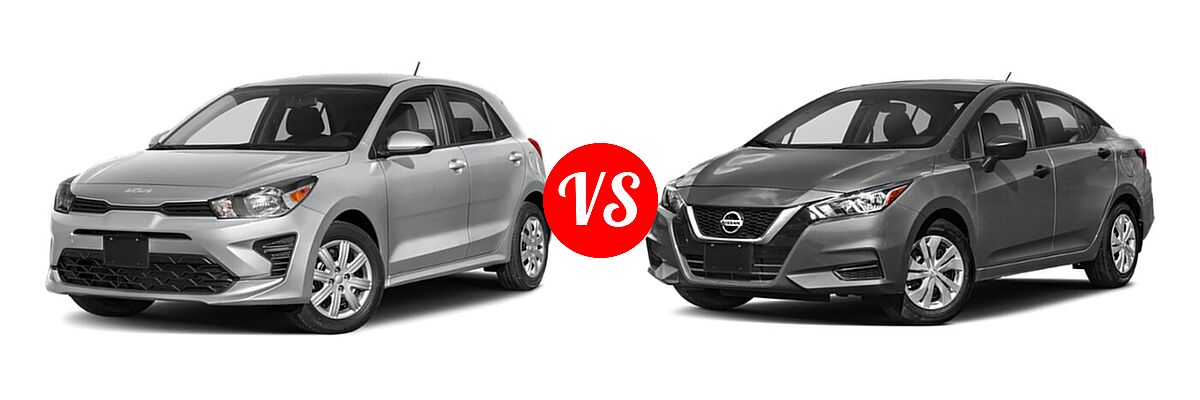 2022 Kia Rio Sedan LX vs. 2022 Nissan Versa Sedan S / SV - Front Left Comparison