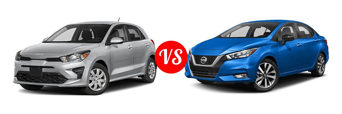 2022 Kia Rio Sedan LX vs. 2022 Nissan Versa Sedan SR - Front Left Comparison