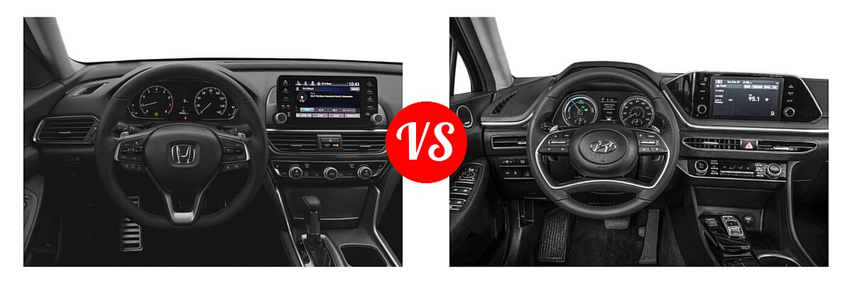 2022 Honda Accord Sedan Sport SE vs. 2022 Hyundai Sonata Hybrid Sedan Hybrid SEL - Dashboard Comparison