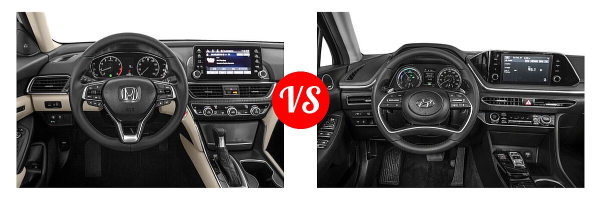 2022 Honda Accord Sedan EX-L vs. 2022 Hyundai Sonata Hybrid Sedan Hybrid SEL - Dashboard Comparison