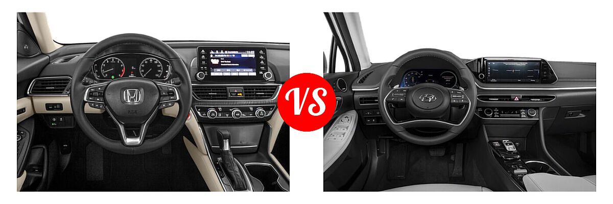 2022 Honda Accord Sedan EX-L vs. 2022 Hyundai Sonata Hybrid Sedan Hybrid Limited - Dashboard Comparison