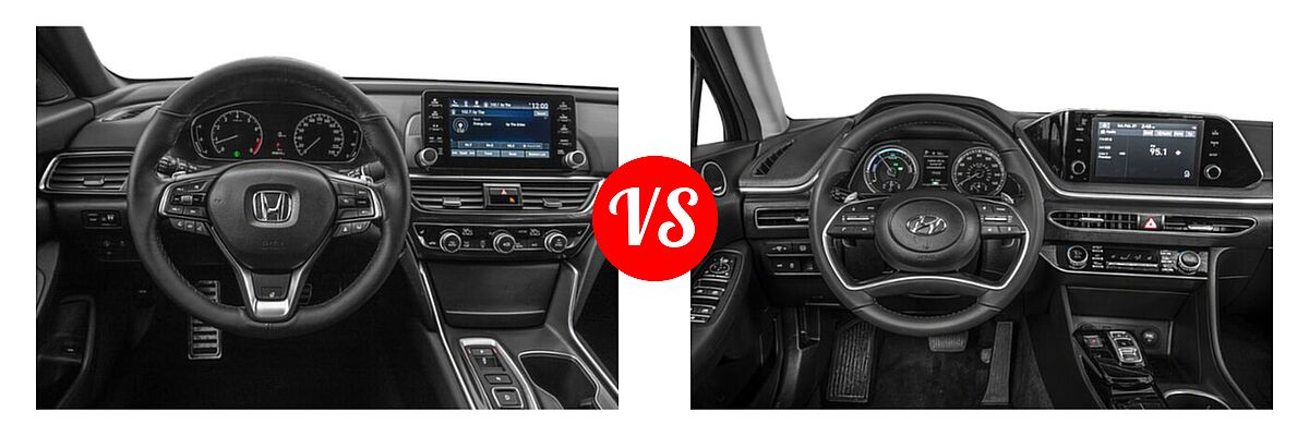 2022 Honda Accord Sedan Touring vs. 2022 Hyundai Sonata Hybrid Sedan Hybrid SEL - Dashboard Comparison