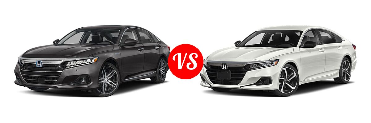 2022 Honda Accord Hybrid Sedan Hybrid Touring vs. 2022 Honda Accord Sedan Sport - Front Left Comparison