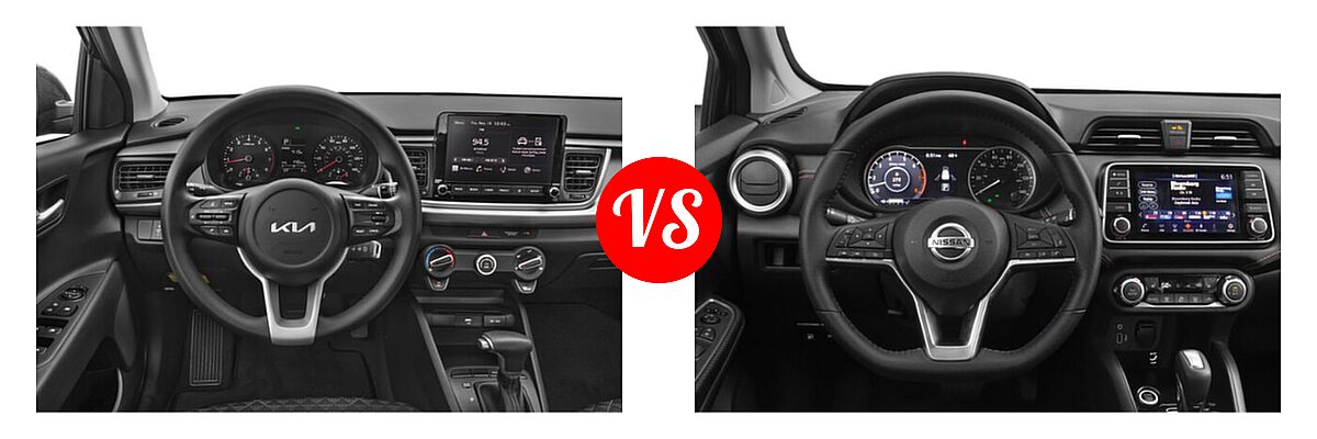 2022 Kia Rio Sedan S vs. 2022 Nissan Versa Sedan SR - Dashboard Comparison