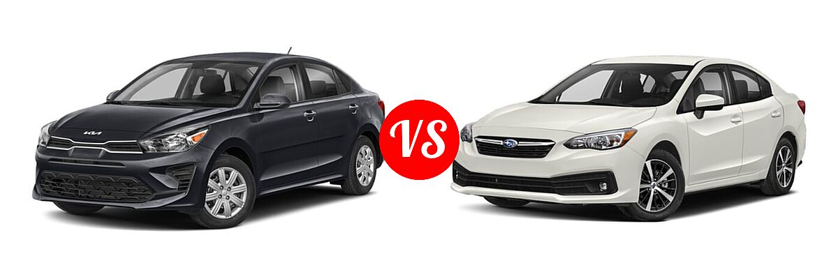 2022 Kia Rio Sedan S vs. 2022 Subaru Impreza Sedan Premium - Front Left Comparison