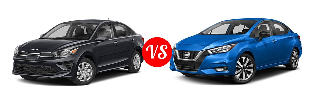 2022 Kia Rio Sedan S vs. 2022 Nissan Versa Sedan SR - Front Left Comparison