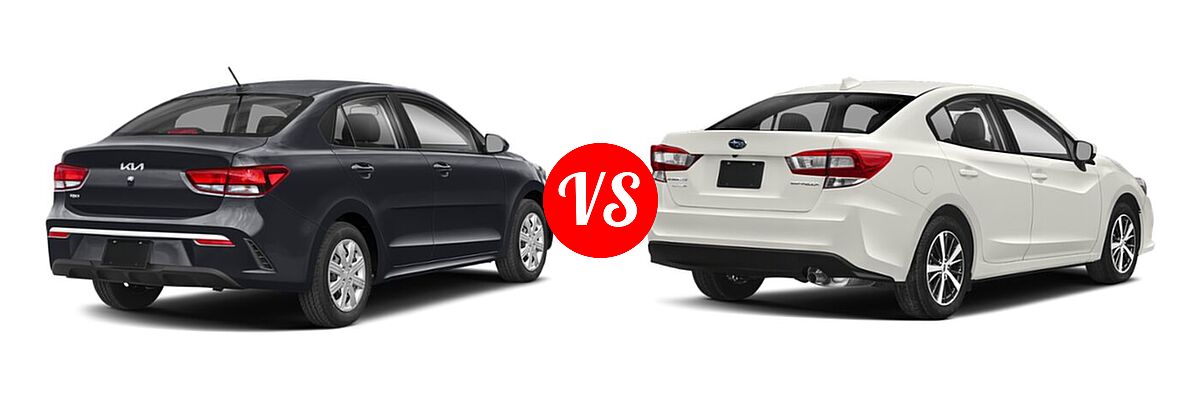 2022 Kia Rio Sedan S vs. 2022 Subaru Impreza Sedan Premium - Rear Right Comparison