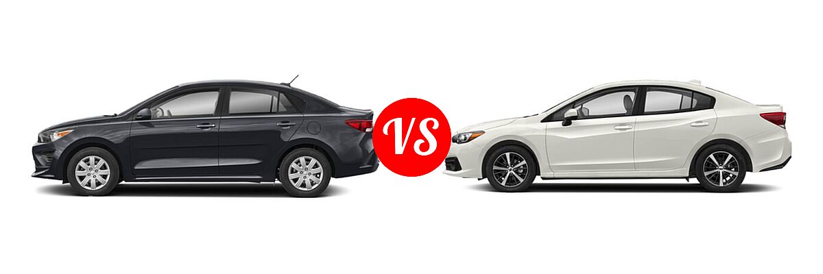 2022 Kia Rio Sedan S vs. 2022 Subaru Impreza Sedan Premium - Side Comparison