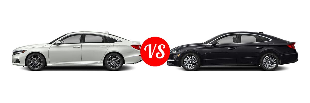2022 Honda Accord Sedan EX-L vs. 2022 Hyundai Sonata Hybrid Sedan Hybrid SEL - Side Comparison