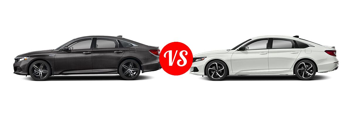 2022 Honda Accord Hybrid Sedan Hybrid Touring vs. 2022 Honda Accord Sedan Sport - Side Comparison
