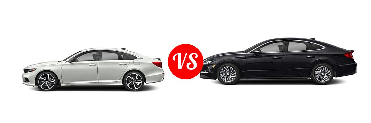 2022 Honda Accord Sedan Touring vs. 2022 Hyundai Sonata Hybrid Sedan Hybrid SEL - Side Comparison