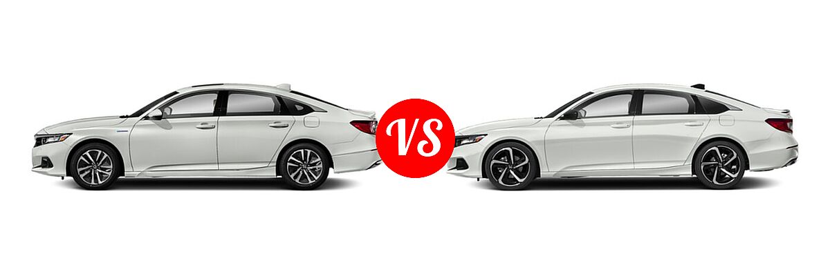 2022 Honda Accord Hybrid Sedan Hybrid EX-L vs. 2022 Honda Accord Sedan Sport - Side Comparison