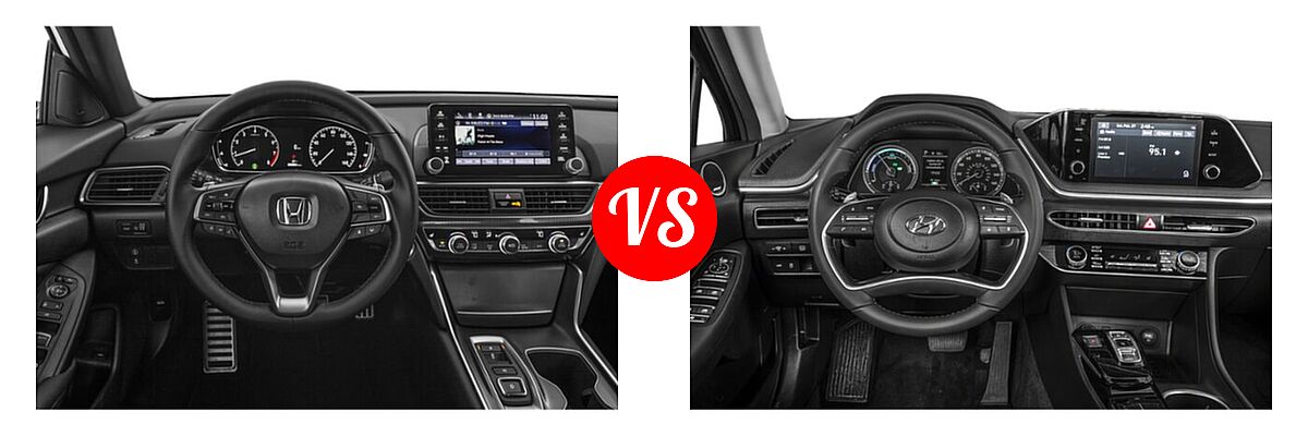 2022 Honda Accord Sedan Sport vs. 2022 Hyundai Sonata Hybrid Sedan Hybrid SEL - Dashboard Comparison