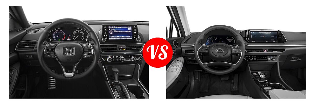 2022 Honda Accord Sedan Sport vs. 2022 Hyundai Sonata Hybrid Sedan Hybrid Limited - Dashboard Comparison