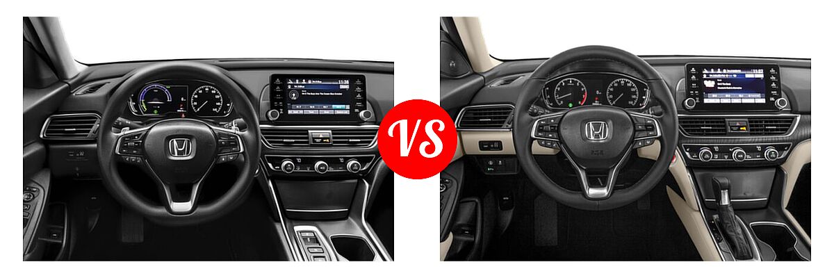 2022 Honda Accord Hybrid Sedan Hybrid Sedan vs. 2022 Honda Accord Sedan EX-L - Dashboard Comparison