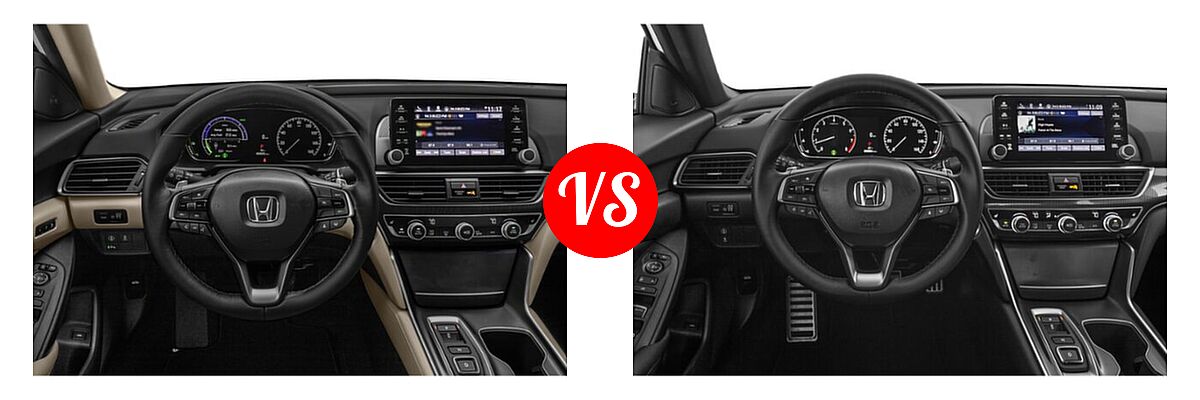 2022 Honda Accord Hybrid Sedan Hybrid EX-L vs. 2022 Honda Accord Sedan Sport - Dashboard Comparison