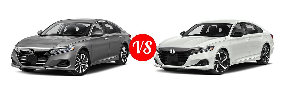 2022 Honda Accord Hybrid Sedan Hybrid Sedan vs. 2022 Honda Accord Sedan Sport - Front Left Comparison