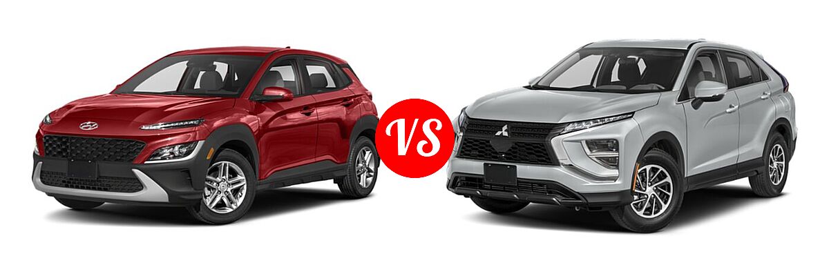 2022 Hyundai Kona SUV SE vs. 2022 Mitsubishi Eclipse Cross SUV ES / LE / SE / SEL - Front Left Comparison