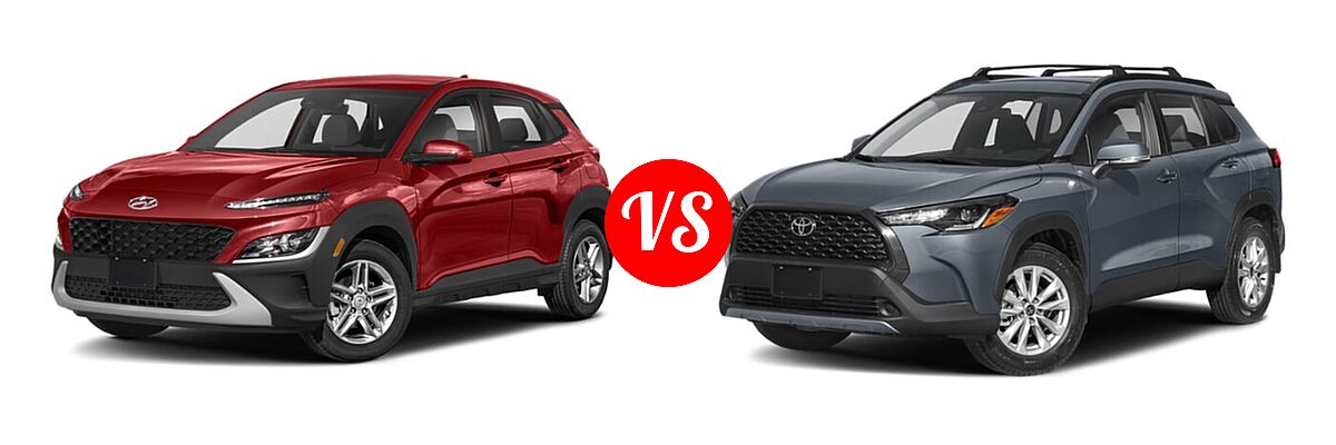 2022 Hyundai Kona SUV SE vs. 2022 Toyota Corolla Cross SUV LE - Front Left Comparison