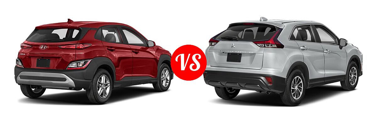 2022 Hyundai Kona SUV SE vs. 2022 Mitsubishi Eclipse Cross SUV ES / LE / SE / SEL - Rear Right Comparison