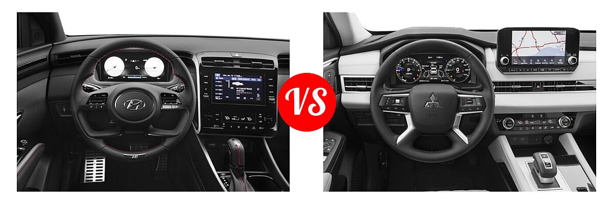 2022 Hyundai Tucson SUV N Line vs. 2022 Mitsubishi Outlander SUV SEL / SEL Launch Edition - Dashboard Comparison
