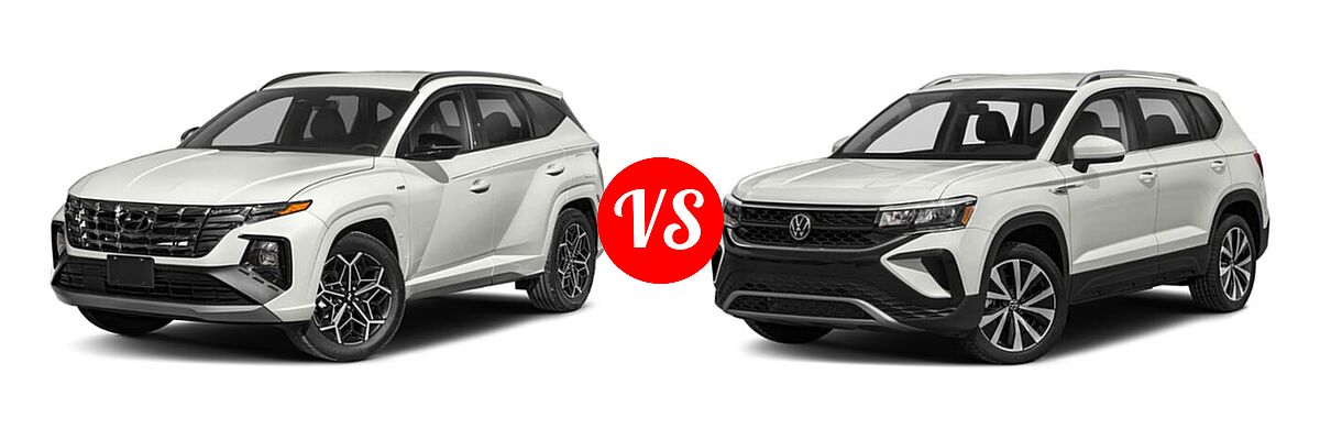 2022 Hyundai Tucson SUV N Line vs. 2022 Volkswagen Taos SUV SE - Front Left Comparison