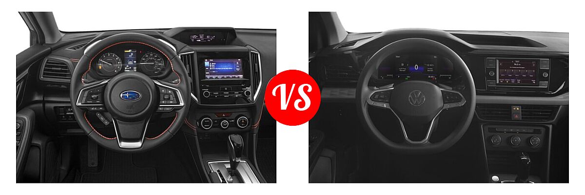 2022 Subaru Crosstrek SUV Premium vs. 2022 Volkswagen Taos SUV S - Dashboard Comparison