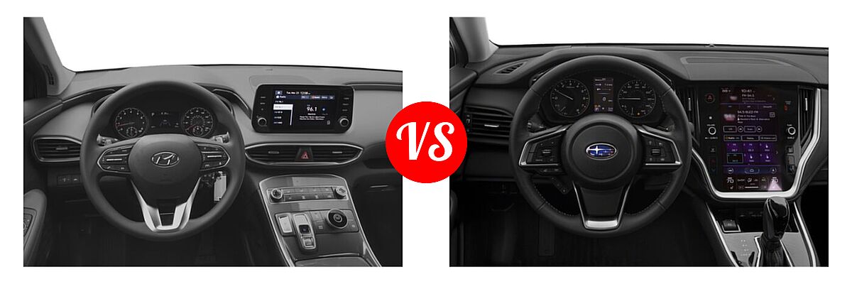 2022 Hyundai Santa Fe SUV SE vs. 2022 Subaru Outback SUV CVT - Dashboard Comparison